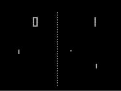 Captura de pantalla del videojuego Pong