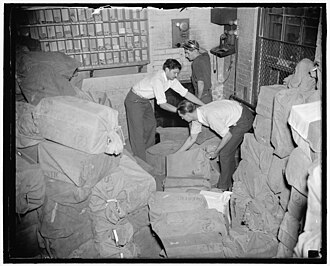 Sala de correo de la GPO en 1937