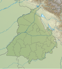 Mapa de ubicación de Moga en el estado de Punjab