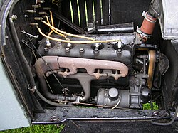 Motor de cuatro cilindros en un coche de producción